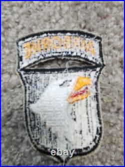 101st Airborne Division WWII Patch with Attached Tab Original Rare Varent
