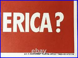 1942 Original What Do You Say America Wwii Ww2 War Poster Yamamoto Japan Rare