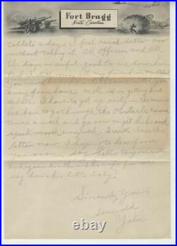 1943 Chinese American Rare Original Wwii Letter 2pp Fort Bragg Private Wu Wing