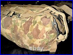1943 WW2 Frog Skin Camouflage Rucksack Jungle Backpack Camo Military Pack Rare