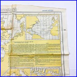 1944 RARE WWII USAAF Life Raft Map Battle of the Atlantic Limited Print Edition