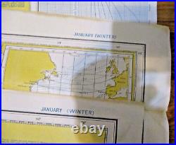 1944 RARE WWII USAAF Life Raft Maps US Navy Rubber Maps (5-pack)