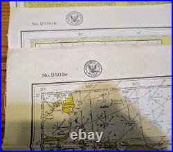 1944 RARE WWII USAAF Life Raft Maps US Navy Rubber Maps (5-pack)
