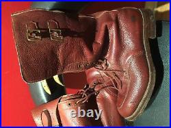 1944 Rare WW2 RAF Royal Air Force leather double buckle pilot boots Sz 8UK 9.5US