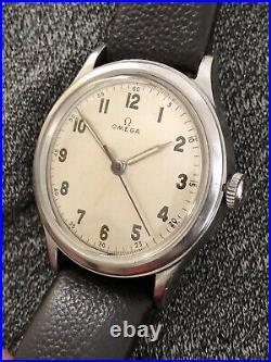 40's WW2 Vintage Omega Military Watch 2179 30T2 Rare Stainless Original Dial