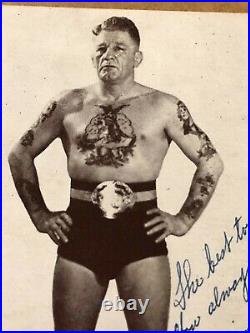 Al Williams Extremely Rare Autographed Photo Champion Wrestler 40s WWII Crash
