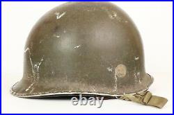 Authentic Snow Camo Tactical Mark FS FB Helmet, Rare Early Rayon Liner WWII M1