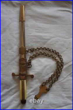 Bulgarian Post WWII Military Officer Parade Dagger & Scabbard with Hanger, Rare