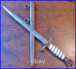 Fabulous German Ww II Navy Officer's Dagger Knife With Scabbard! Rare