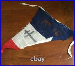 Free France World War Two Original Resistance Movement Vehicle Protest Flag Rare