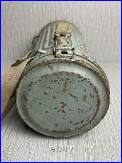 GERMAN LATE WW2 1944 KRIEGSMARINE CAMO GAS MASK CANISTER With RIVETED STRAPS RARE