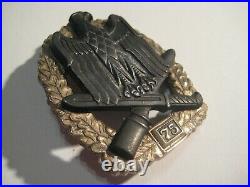 German WW II general assault badge 75 rare original badge Wehrmacht medal