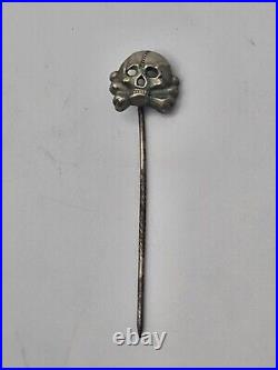 German WWII Skull Stick Pin RARE