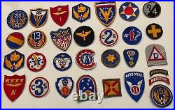 Great Collection Of ORIGINAL WW2 WWII Military Patches (30 RARE old PATCHES)