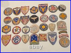 Great Collection Of ORIGINAL WW2 WWII Military Patches (30 RARE old PATCHES)