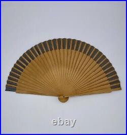 Japanese WWII WW2 War Hand Fan Rare Vintage Collectible Flowers-A-42