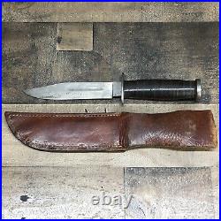 KINFOLKS 6 Inch WWII WW2 Fighting Knife WithOriginal Sheath Very RareMade In USA