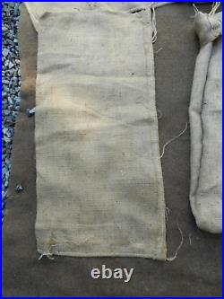 LOT OF 8, WWII Era US Army Khaki Burlap Sandbag or Sand Bag Original RARE, NOS