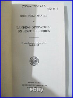Landing Operations Hostile Shores 1941 / 1942, FM 31-5 RARE ORIGINAL BOOK WWII