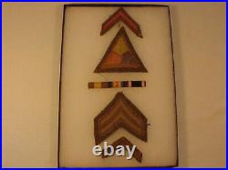 ORIG'L, RARE, VG+ WWII Tank Corps Insignia Lot with Patch, Rank, Ribbons SALE PRICED