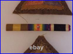 ORIG'L, RARE, VG+ WWII Tank Corps Insignia Lot with Patch, Rank, Ribbons SALE PRICED