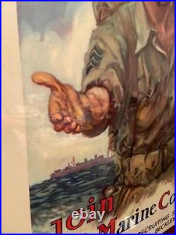 ORIGINAL RARE WW II US Marines Recruiting Poster James Montgomery Flagg USMC