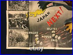 Original 1944 Wwii 81st Infantry Wildcat Division Japan Next Poster Very Rare