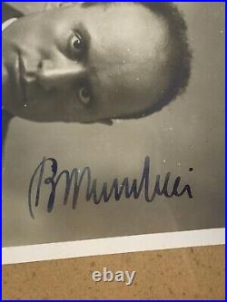 Original Benito Mussolini Signature Duce WW2 Early RARE Italian Fascism Framed