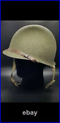 Original NOS WWII front seam helmet excellent condition Rare WW2 helmet Shell