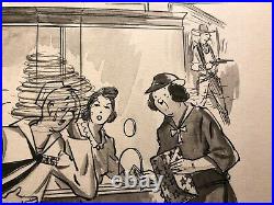 Original Rare Signed WWII Comic Illustration Art Sailor @ Anchors Aweigh Movie