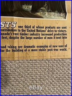 Original Rare WWII Forest Lumber Poster This Is Our Strength 24x36