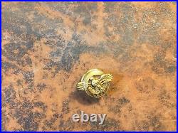 Original Rare Wwii Amico 14k Gold Ruptured Duck Discharge Pin Name Engraved