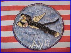 Original Rare Wwii Flying Tigers Avg Chinese Made Patch From Ace Ftr Pilot
