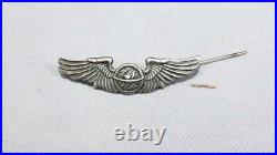 Original Sterling Silver WWII USAF Navigator Wings PIN BEVERLY CRAFT RARE GS