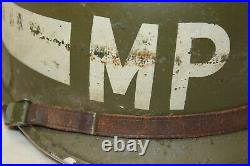 Original US Military Issue WW2 WWII M1 MP Helmet with Liner Military Police RARE