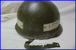 Original US Military Issue WW2 WWII M1 MP Helmet with Liner Military Police RARE