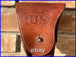 Original US WWII M1916 Colt M1911 Holster Made By Harpham Bros RARE