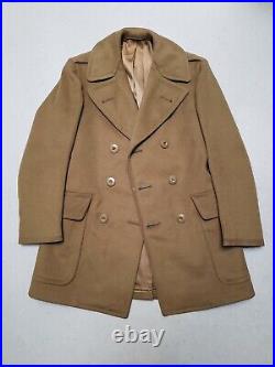Original Vtg WW2 US Army Peacoat Wool Field Jacket USA Sz 38 Olive Green RARE