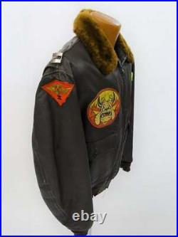 Original WW2 A-2 Leather Flight Jacket WWII MARINE CORP. FLIGHT JACKET RARE WW2