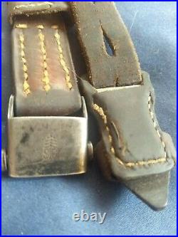 Original WWII German K98 G43 33/40 Mauser Leather Sling S&C Proofed Rare