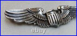 Original WWII Rare USAAF 3 Sterling Pilot Wings, H-H Makers Mark