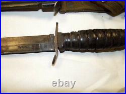 Original WWII U. S. M3, Rare Blade Marked, Imperial Fighting Knife & M8 Scabbard