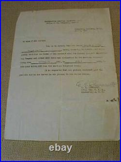 Original Wwii Rare Flying Tigers Avg Ace Chennault Signed Discharge Paper
