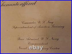 Original Wwii Rare Pensacola Nap Naval Aviation Pilot Certificate Pair 1943