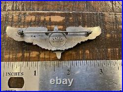Original Wwii Usaaf Rare Amico Sterling Flight Engineer Wings Full Size, Pb