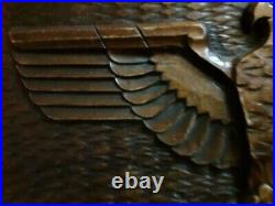 Original Wwii Ww2 German Third Reich Wooden Adler Eagle Plaque Rare