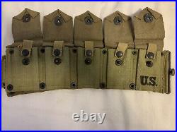 Original ww2 wwll us army usmc m1 garand cartridge belt dated 1941 unissued RARE