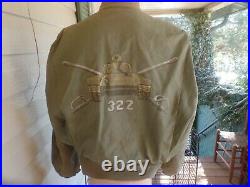 POST WW2 The 322nd Tank Battalion Jacket. EXTREMELY RARE ITEM. HISTORY BELOW