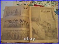 RARE 1940's WWII 42nd RAINBOW Division US ARMYOriginal Hysterical MAPPaper LOT