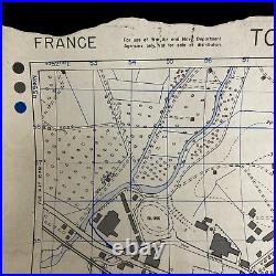RARE 1944 WWII 142nd Infantry D-Day Assault Map of Frejus Operation Dragoon